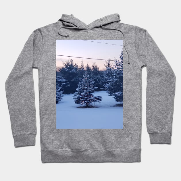 Christmas tree in the snow Hoodie by MKW716girl